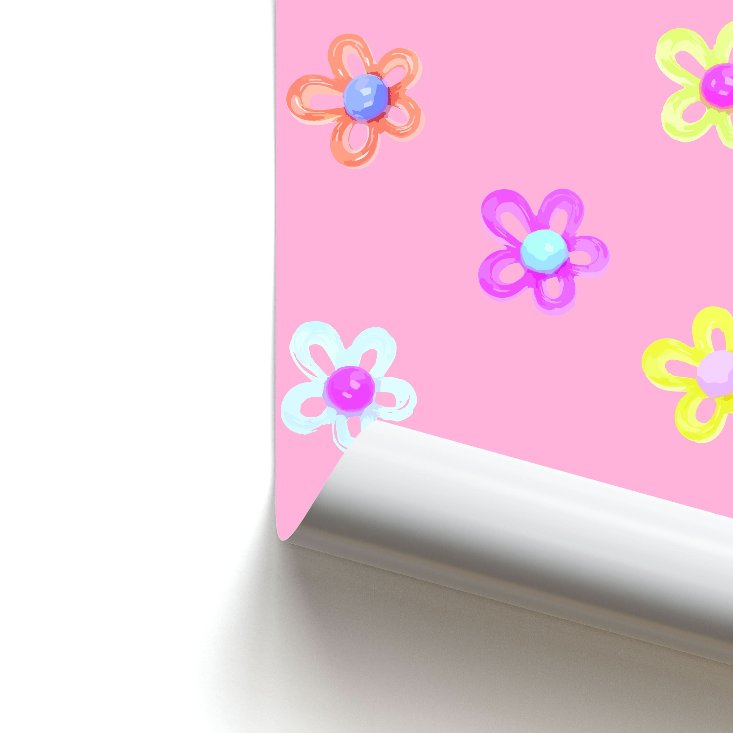 Flower Gems Pattern Poster