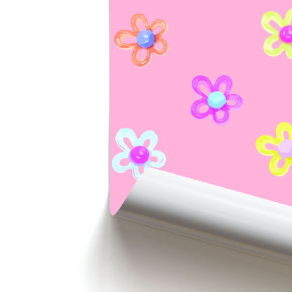 Flower Gems Pattern Poster