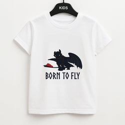 Dragon Born To Fly Kids Unisex T-Shirt