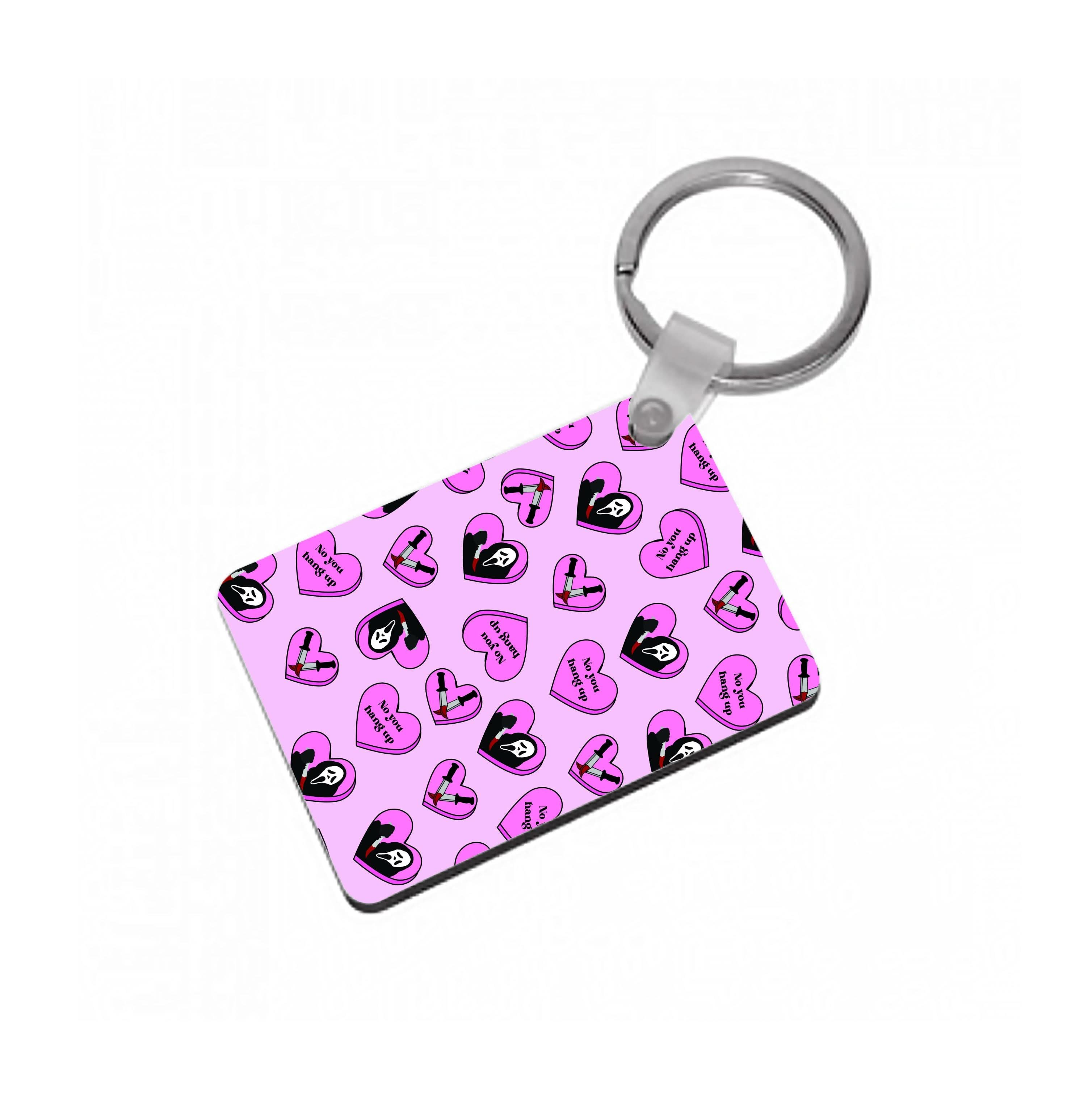 No You Hang Up Love Hearts Keyring