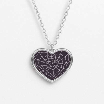 Spiderweb Hearts I Heart Necklace