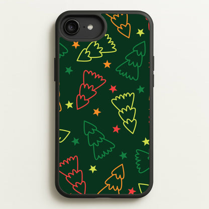 Colourful Christmas Tree Outlines Pattern iPhone 6 Plus / 7 Plus / 8 Plus Case