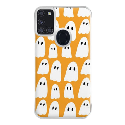 Orange Ghost Halloween Pattern Phone Case