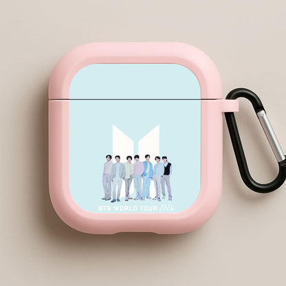 K-Pop Band Tour Pastel Blue Pink AirPods Case