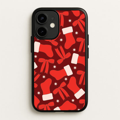 Stockings And Bows Pattern iPhone 12 Mini Case