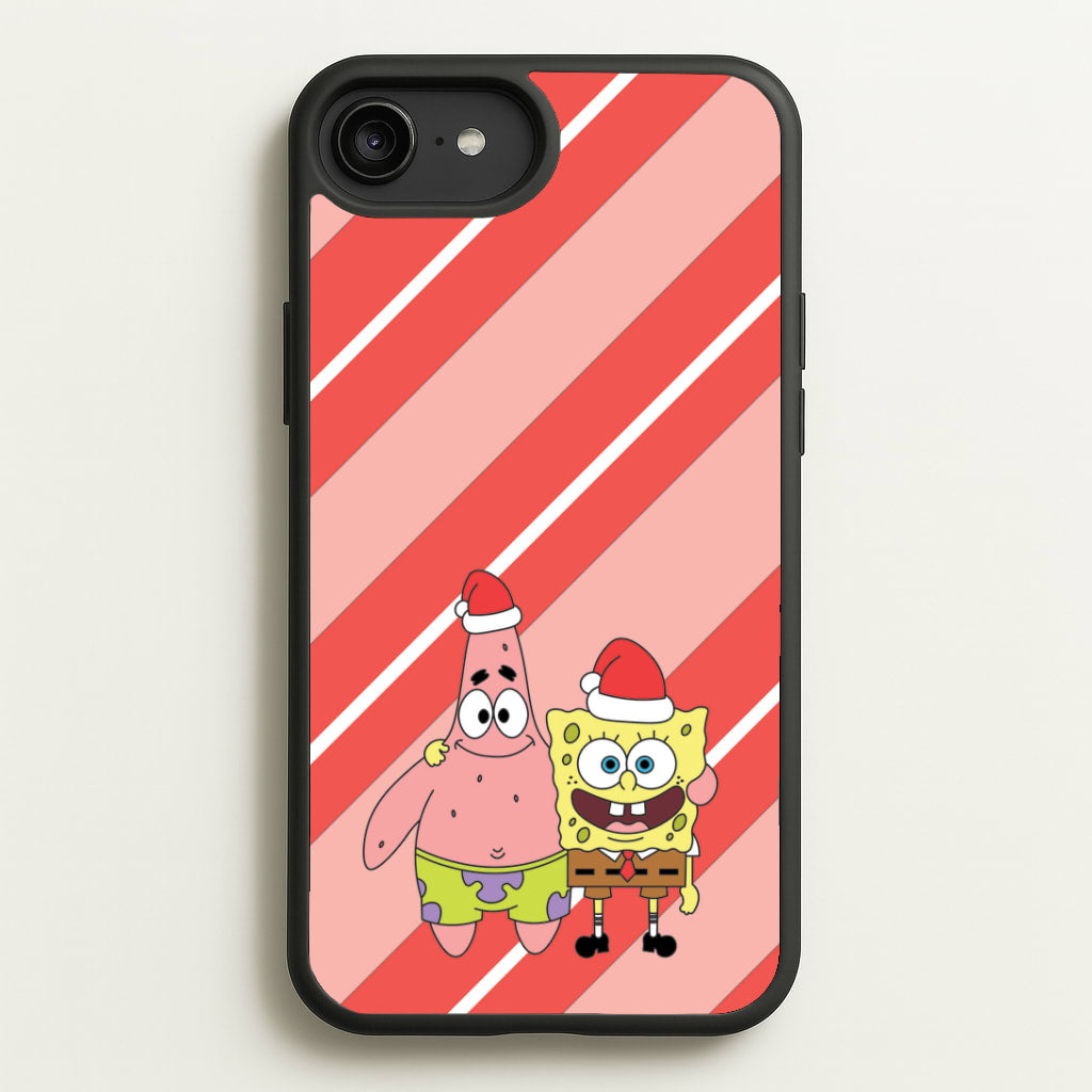 Cartoon Sponge And Starfish Christmas Hats iPhone 6 Plus / 7 Plus / 8 Plus Case