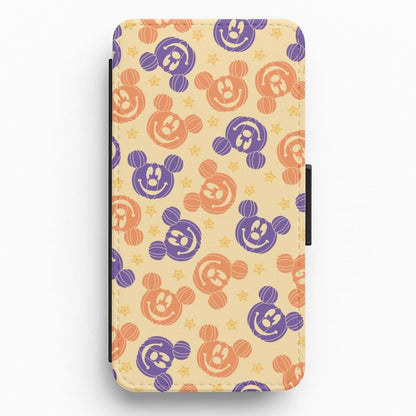 Pumkin Mouse And Stars Pattern Flip / Wallet Phone Case