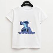 Cute Blue Alien Handstand Kids T-Shirt 1