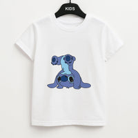 Cute Blue Alien Handstand Kids T-Shirt