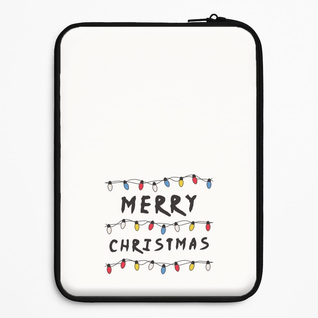 Merry Christmas String Lights Laptop Sleeve