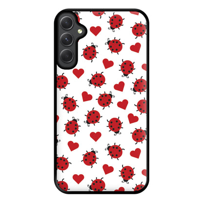 Ladybugs And Hearts Pattern Galaxy A54 Case