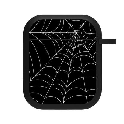 Black Cobwebs Pattern AirPods Case