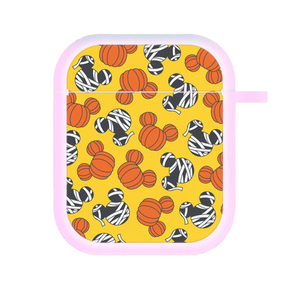Pumpkin And Mummy Mouse Pattern AirPods Case