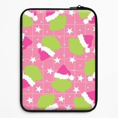 Pink Green Creature Xmas Pattern Universal Laptop Sleeve