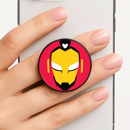 Metal Heart Hero Face Phone Grip