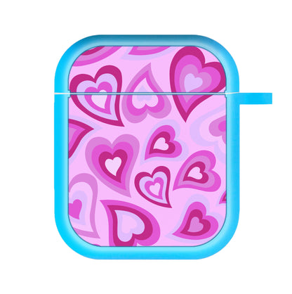 Pink Hearts - Trippy Patterns AirPods Case