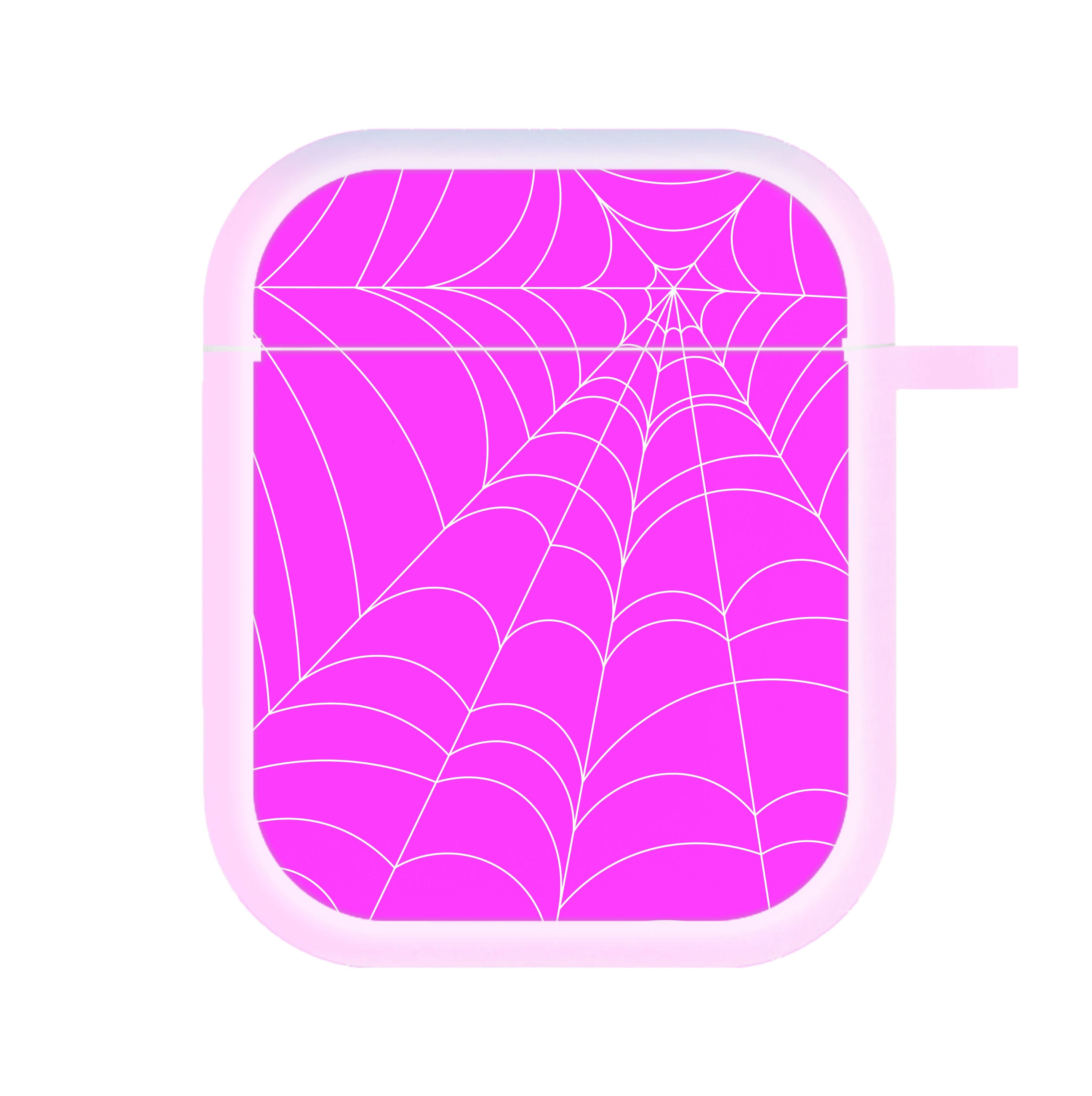 Pink Cobwebs Pattern AirPods Case