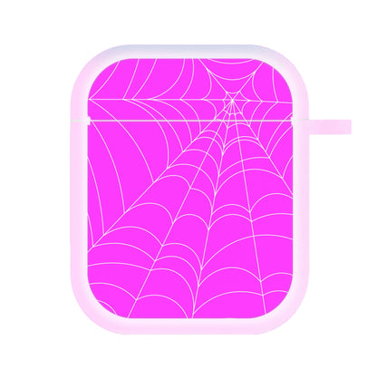 Pink Cobwebs Pattern AirPods Case