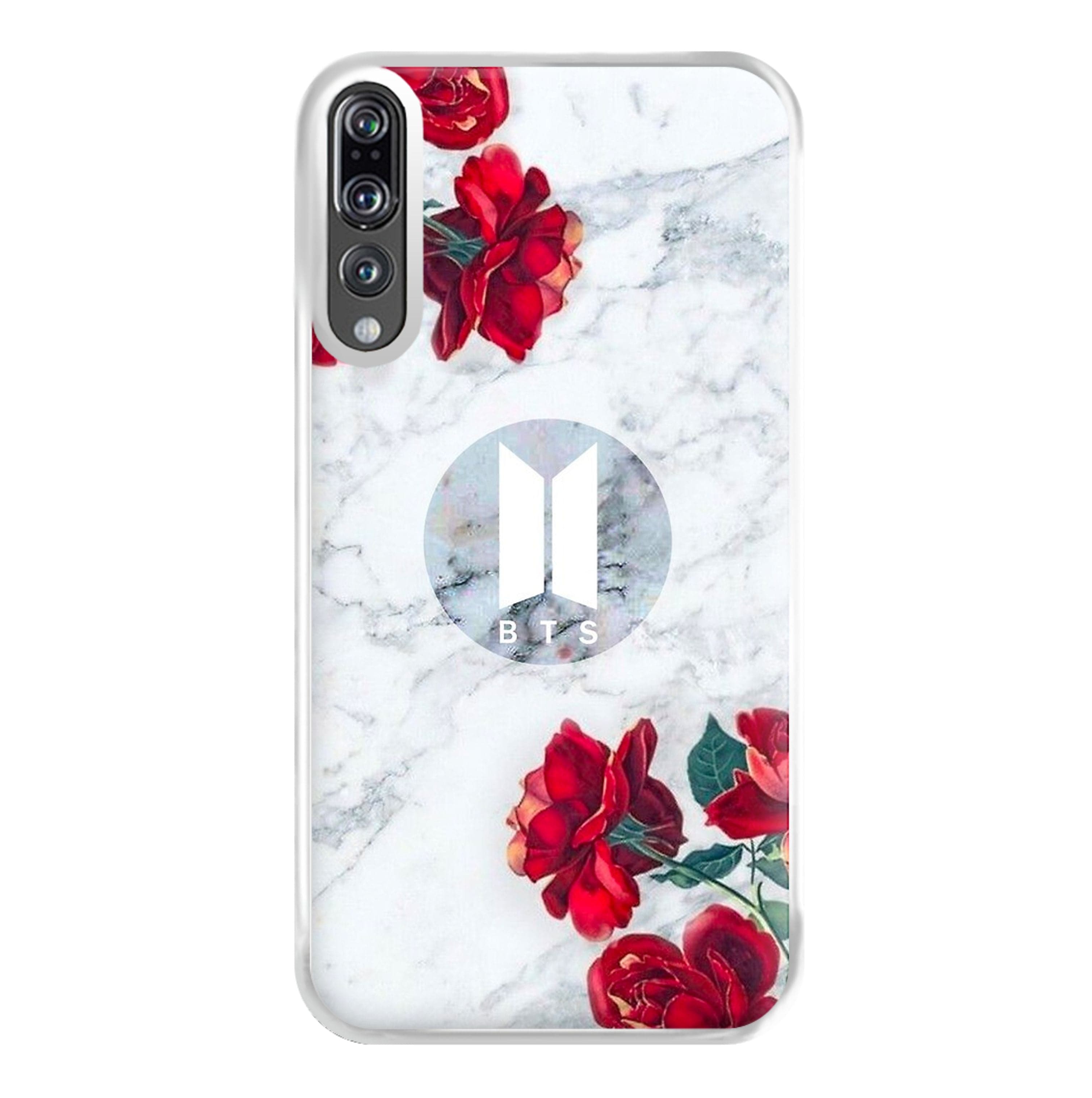 K-Pop Band Logo Marble Roses Phone Case