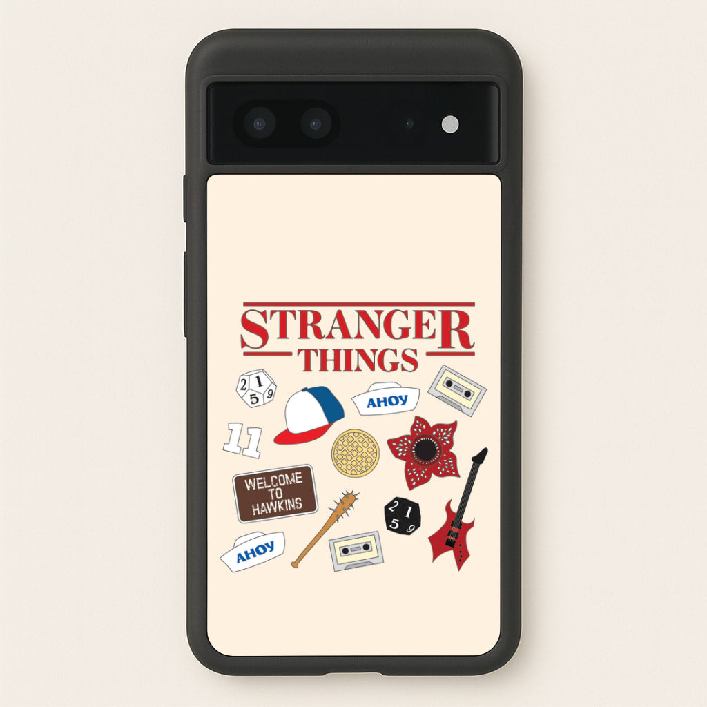 Stranger Things Cartoon Icons Google Pixel 7 Case