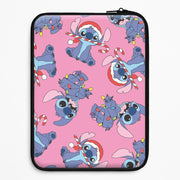 Christmas Cute Blue Alien Pattern Laptop Sleeve 1