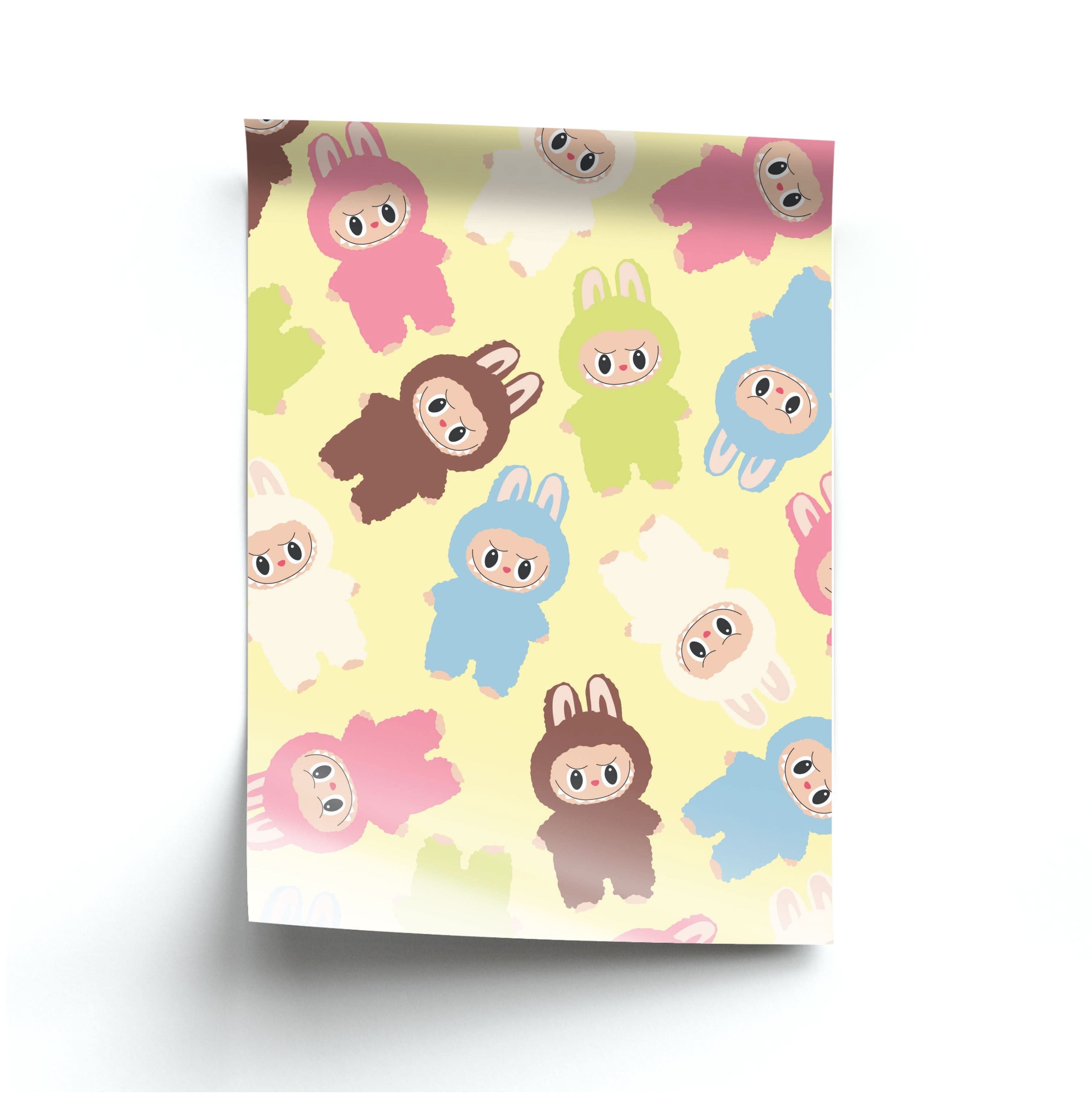 Colourful Little Monsters Pattern Poster