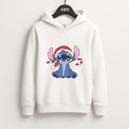 Cute Blue Alien Candycane Kids Hoodie