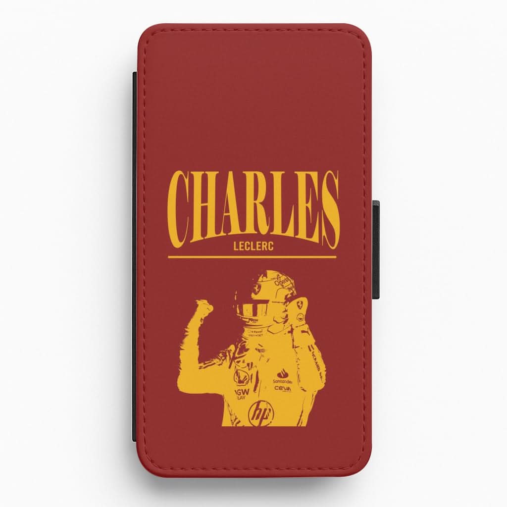 Charles Red And Gold Flip / Wallet Phone Case