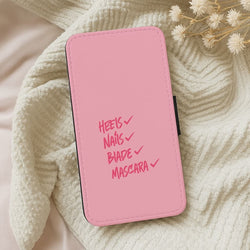 Heels, Nails, Blade, Mascara Leather Phone Case