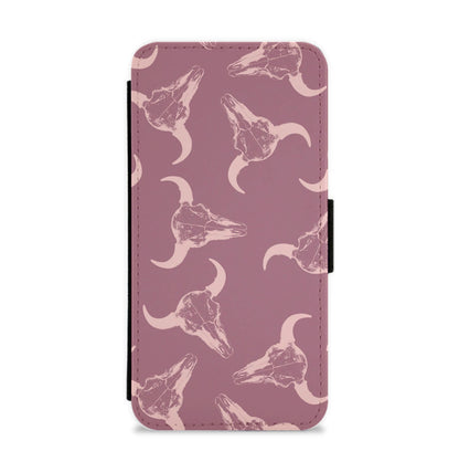 Pastel Skulls Pattern Flip / Wallet Phone Case
