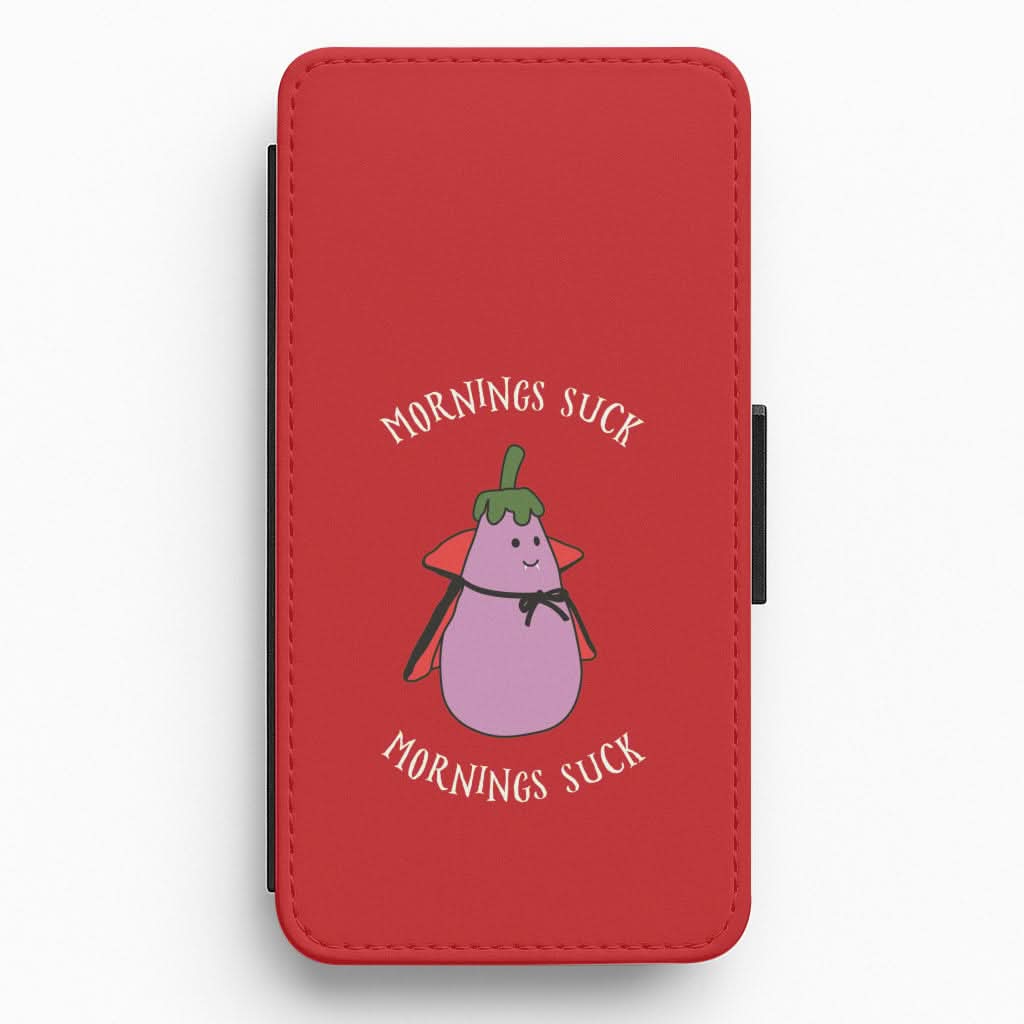Mornings Suck Plush - Halloween Flip / Wallet Phone Case
