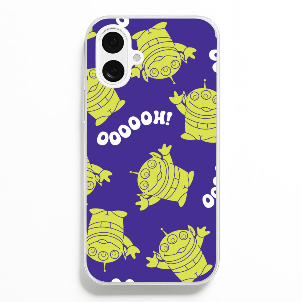 Toy Aliens Silhouette Pattern iPhone 16 Plus Case