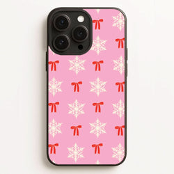 Coquette Bows And Snowflakes Pattern Phone Case for Apple iPhone, Samsung Galaxy, Huawei and Google Pixel