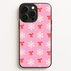 Coquette Bows And Snowflakes Pattern iPhone 16 Pro Max Case