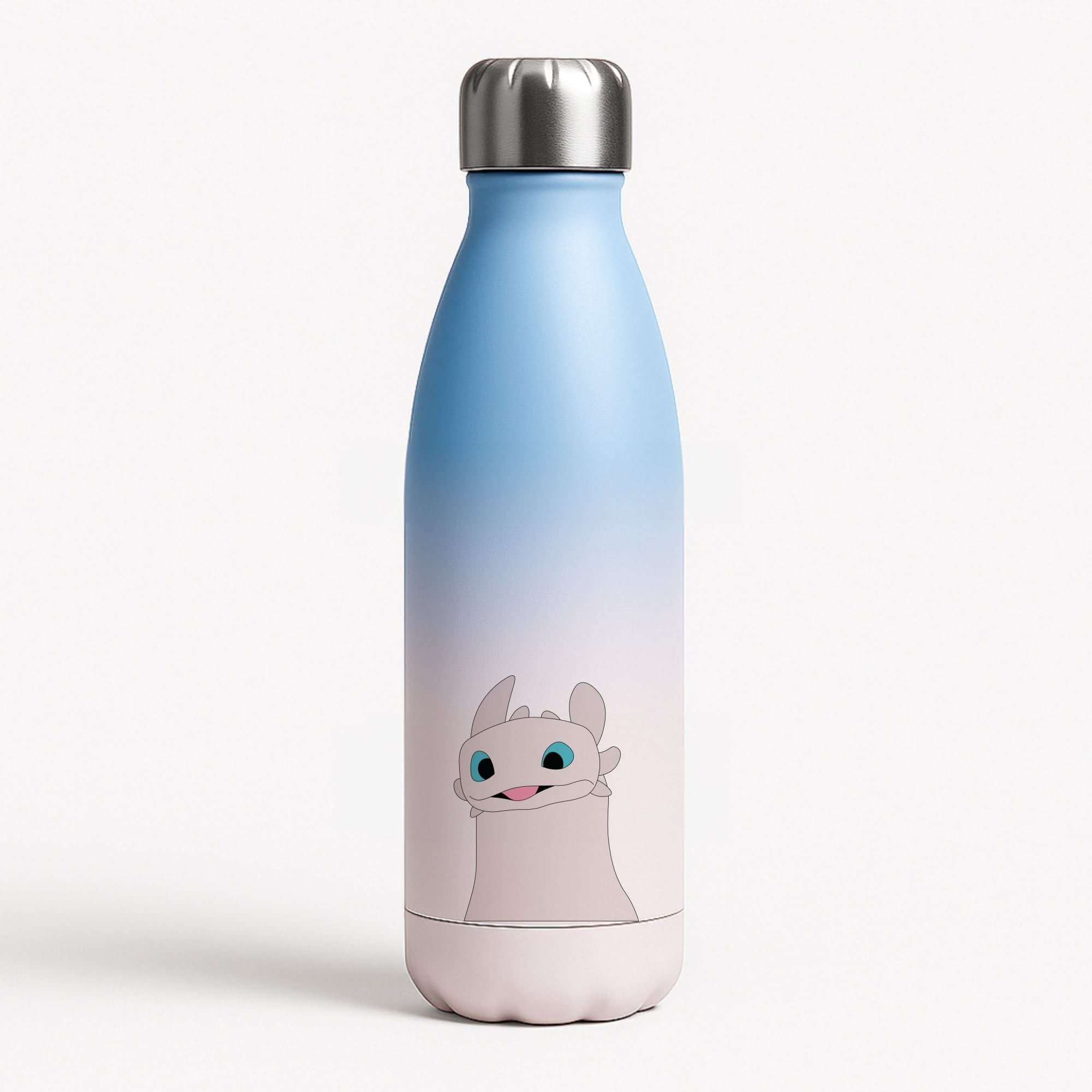 White Fury Dragon Blue Water Bottle