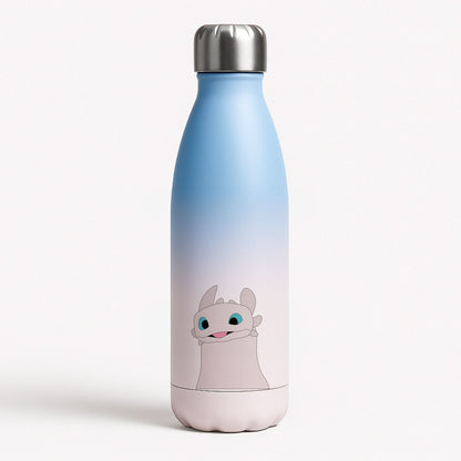 White Fury Dragon Blue Water Bottle