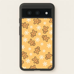 Cute Gingerbread And Snowflakes Pattern Google Pixel 8a Case