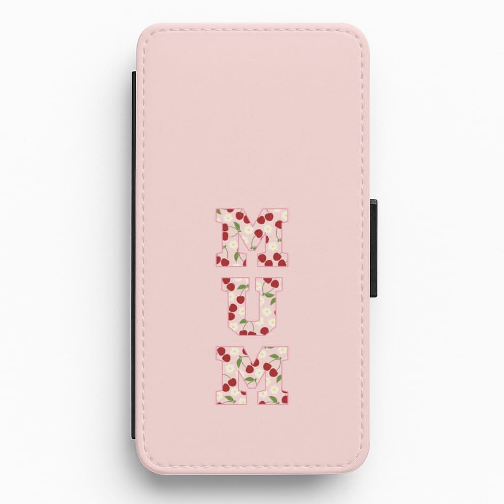 Floral Varsity Mum Flip / Wallet Phone Case