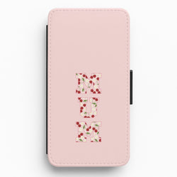 Floral Varsity Mum Flip / Wallet Phone Case