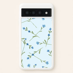 Baby Blue Floral Pattern Google Pixel 7 Pro Case