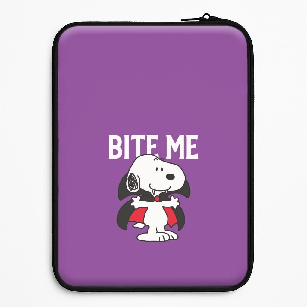 Bite Me Cartoon Beagle Laptop Sleeve