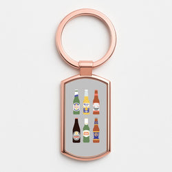 Ale Bottles Rose Gold Keyring
