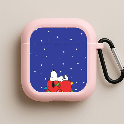 Cartoon Beagle Fairylights Pink AirPods Case