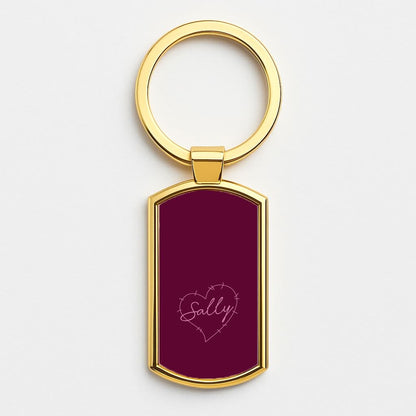 Stitched Heart Sally Gold Keyring