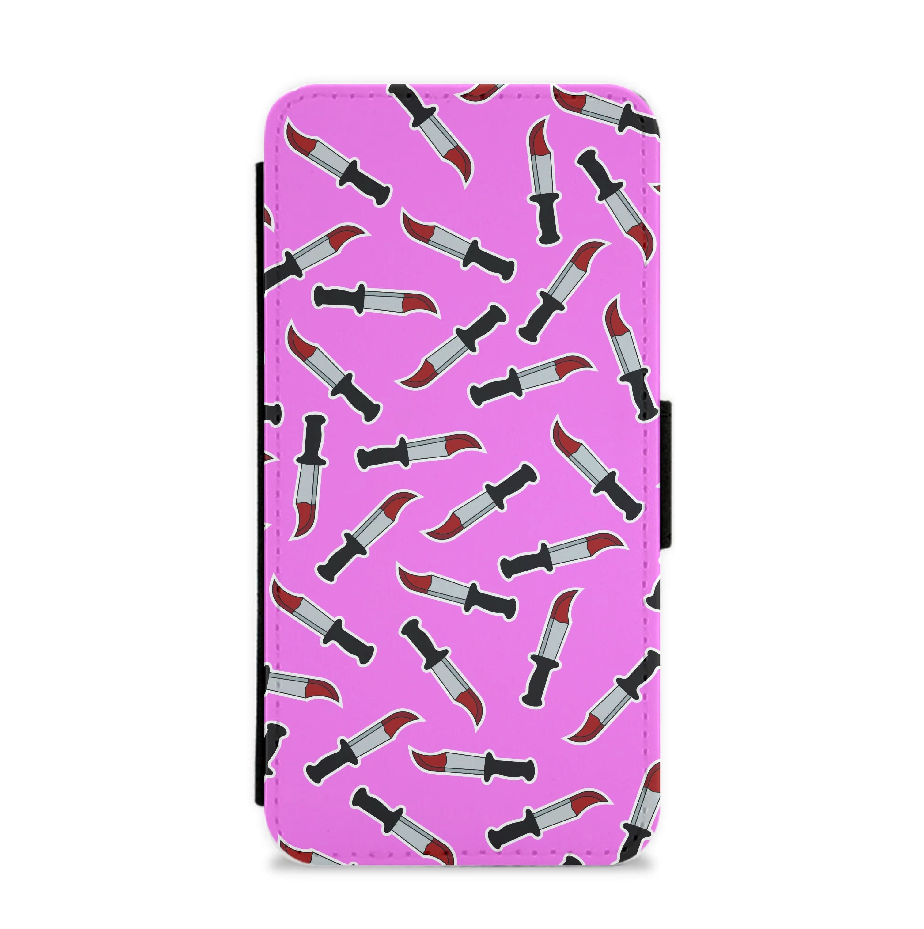 Bloody Knife Pattern Flip / Wallet Phone Case