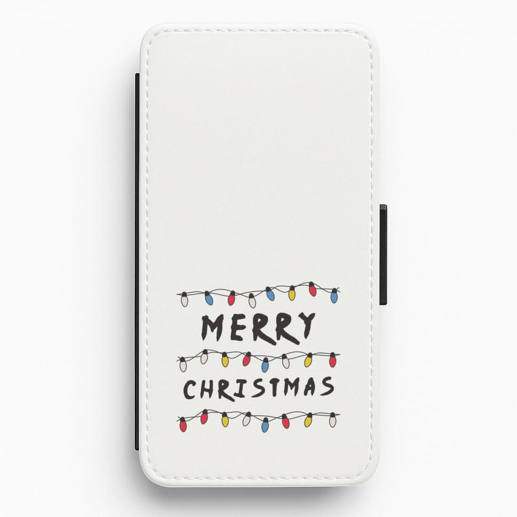 Merry Christmas String Lights Flip / Wallet Phone Case