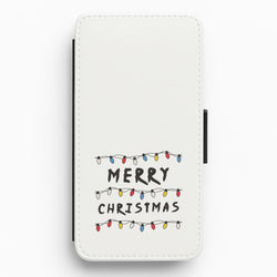 Merry Christmas String Lights Flip / Wallet Phone Case