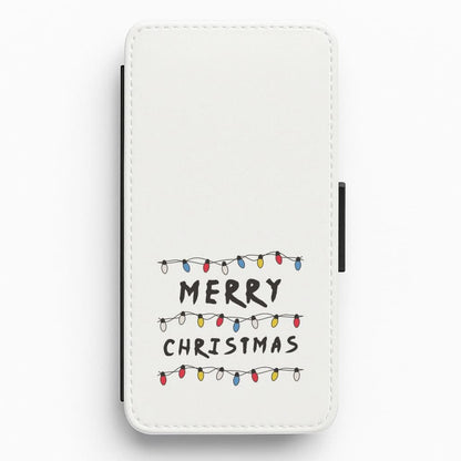 Merry Christmas String Lights Flip / Wallet Phone Case
