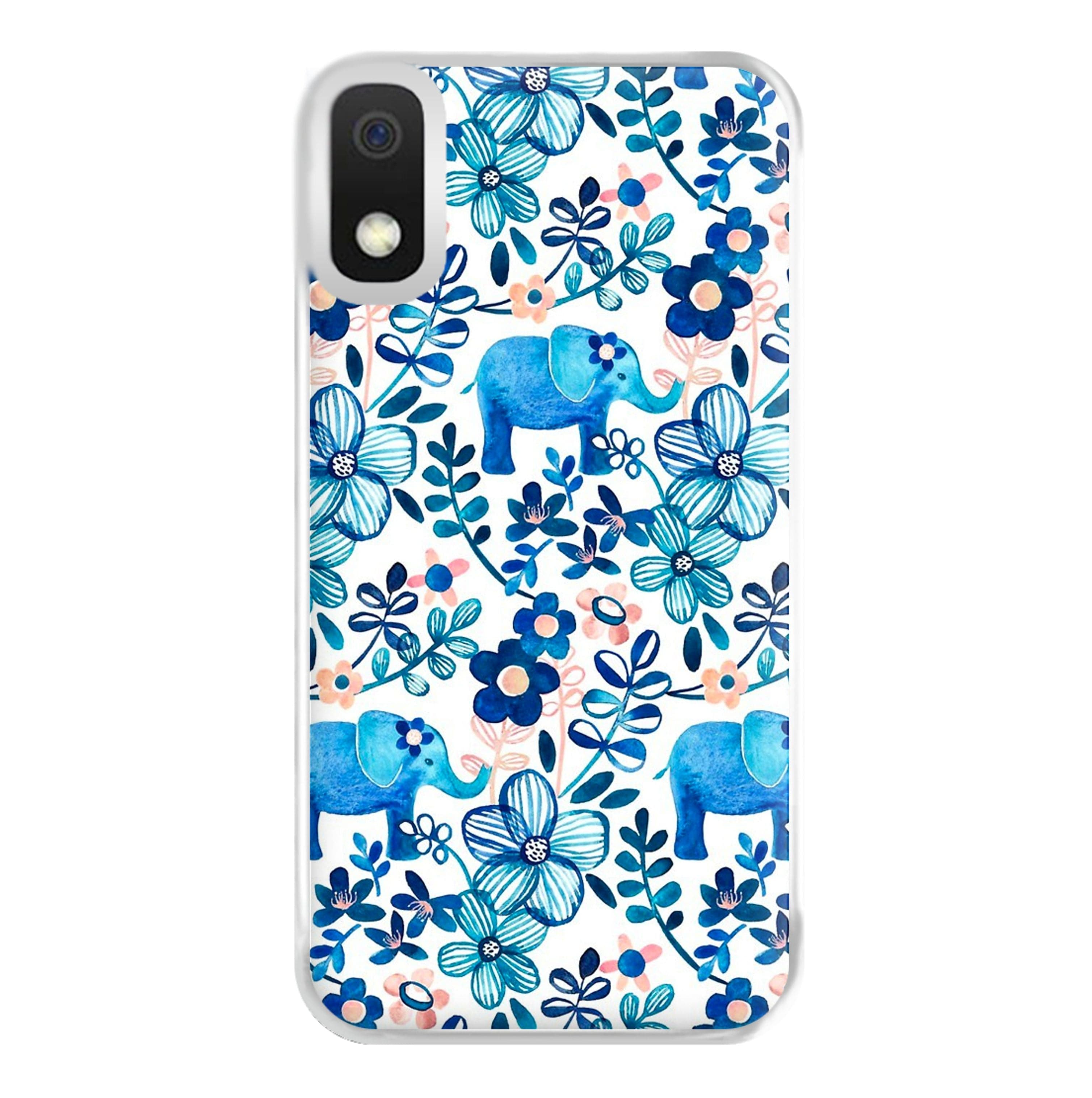 Elephant and Floral Pattern Phone Case