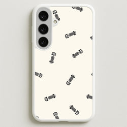 Race Cars Pattern Off White Galaxy S25FE Case